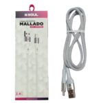 CABLE USB SOUL MALLADO IPHONE 2.4A BLANCO