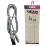 CABLE USB SOUL MALLADO TIPO C 2.4A BLANCO