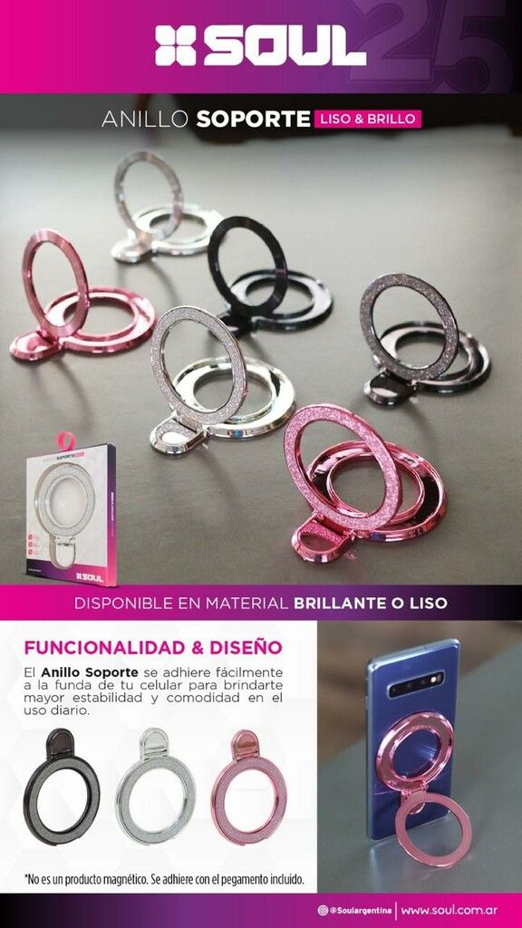 SOPORTE RING SOUL PLATEADO LISO SOPORTE RING SOUL PLATEADO LISO - Imagen 1