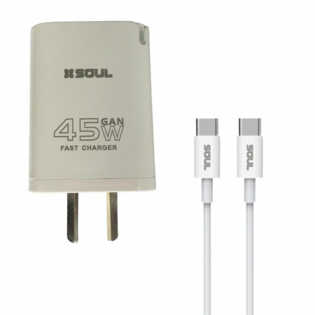 CARGADOR SOUL SUPER CHARGE PD 45W TIPO C A TIPO C CARGADOR SOUL SUPER CHARGE PD 45W TIPO C A TIPO C - Imagen 1