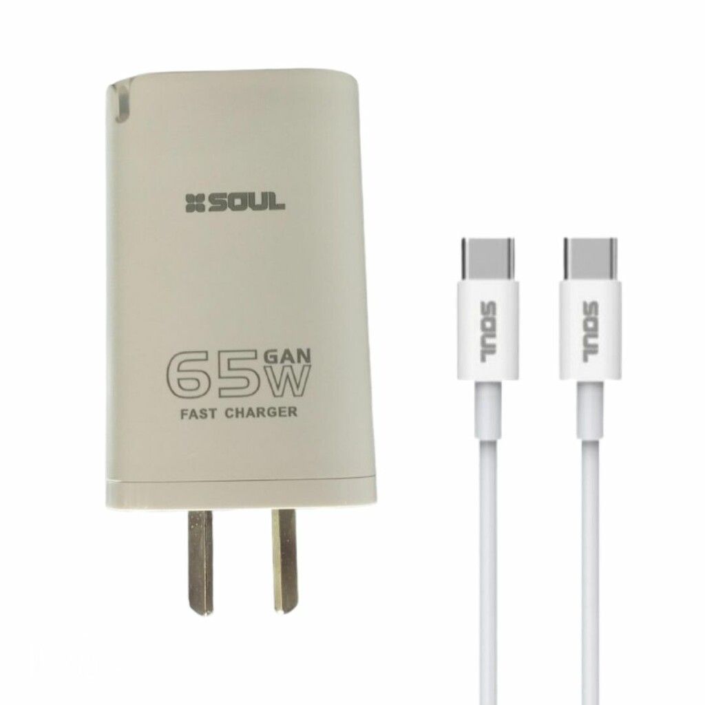 CARGADOR SOUL SUPER CHARGE PD 65W TIPO C A TIPO C CARGADOR SOUL SUPER CHARGE PD 65W TIPO C A TIPO C - Imagen 1