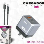 CARGADOR  SOUL SILVER 35W TIPO C A TIPO C PD QC 35W